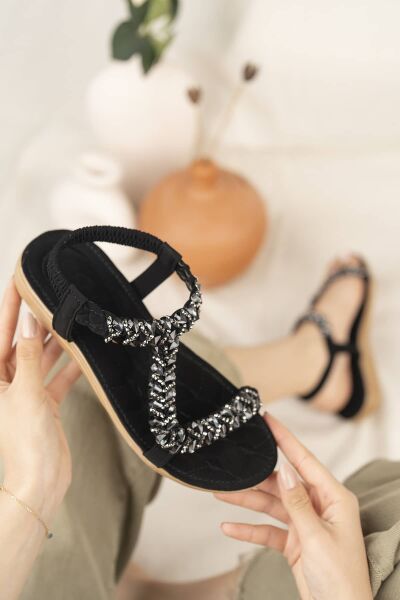 Khayt Bety Anatomik Fashion Taşlı Günlük Kadın Sandalet - 3