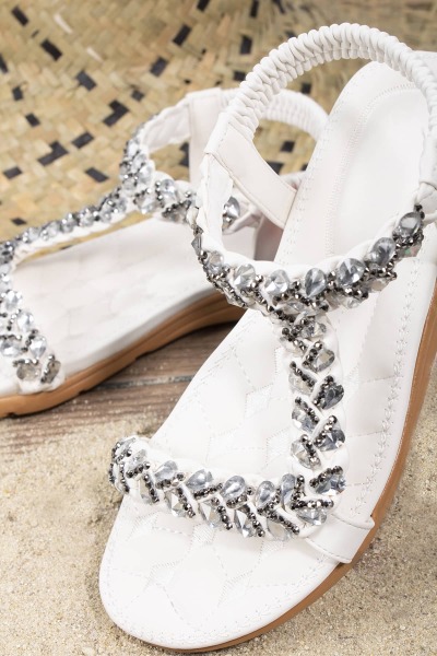 Khayt Bety Anatomik Fashion Taşlı Günlük Kadın Sandalet 