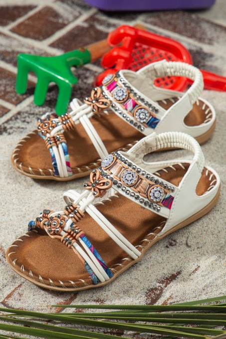Khayt Cindy Anatomik Fashion Taşlı Çocuk Sandalet - 1