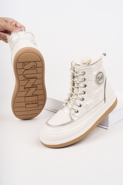 Khayt Hermosa Su Geçirmez Kürklü Kaymaz Taban Kadın Bot - 2