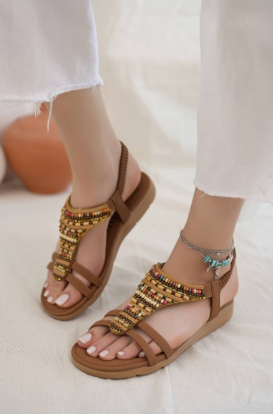 Khayt Rebeca Anatomik Fashion Taşlı Günlük Kadın Sandalet - 3