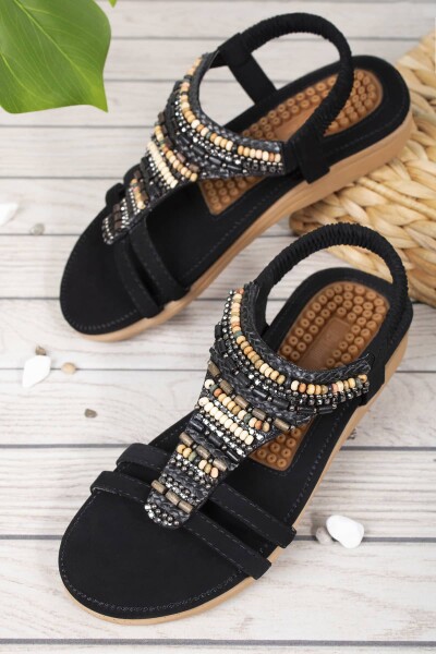 Khayt Rebeca Anatomik Fashion Taşlı Günlük Kadın Sandalet - Khayt